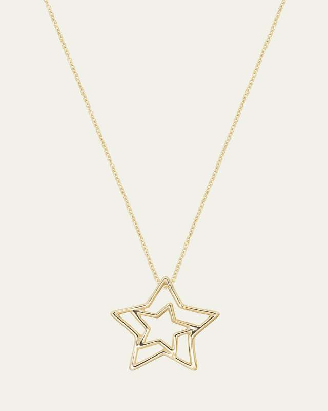 9K Yellow Gold Star Necklace